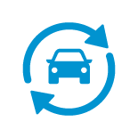 car inside circular arrow