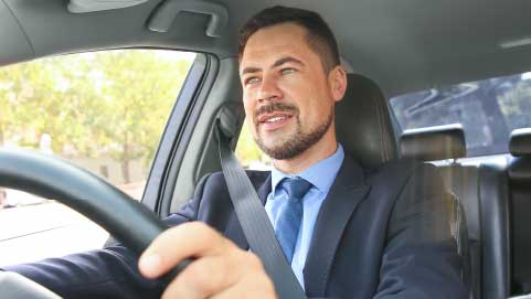 Man In Car Driver's Seat