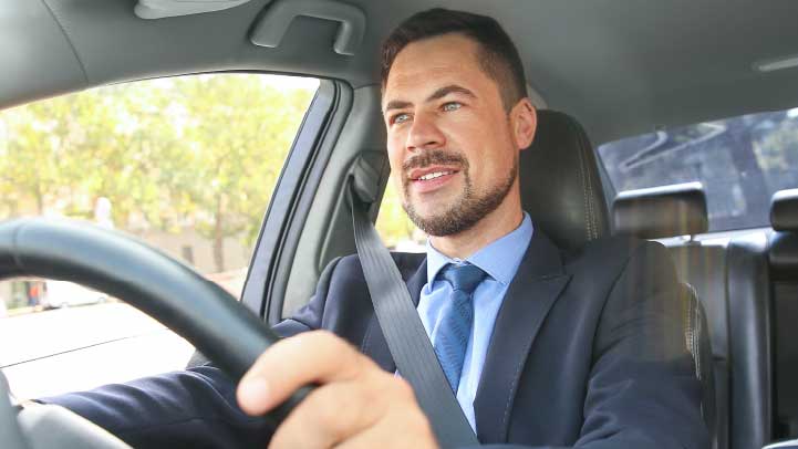 Man In Car Driver's Seat