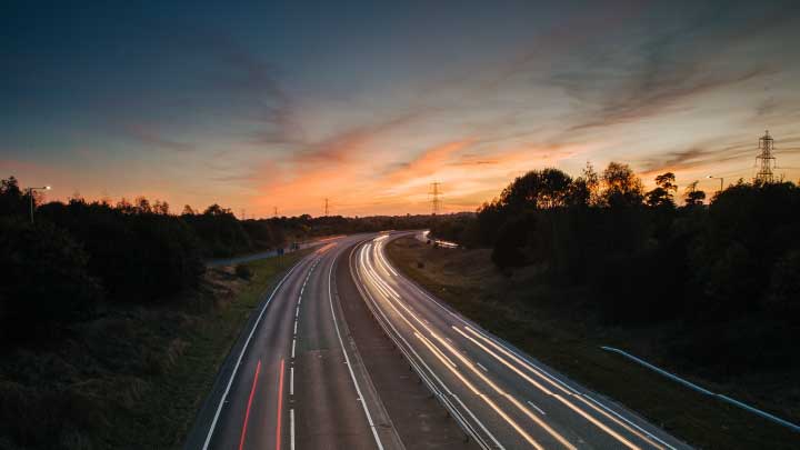 Image of highway on slow shutter speed