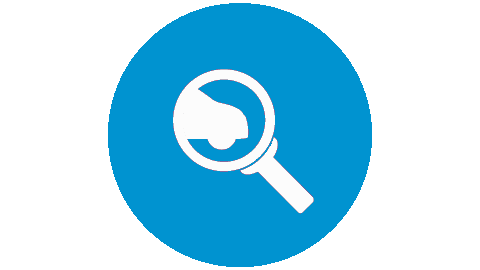 magnifying glass over car icon