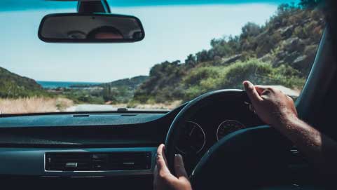 Steering Wheel From Inside Car