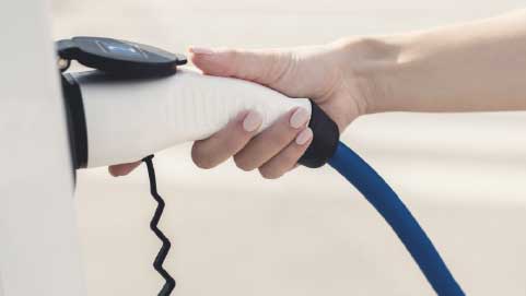 Electric Car Being Charged