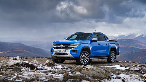 Blue Volkswagen Amarok Exterior Static Mountain Range