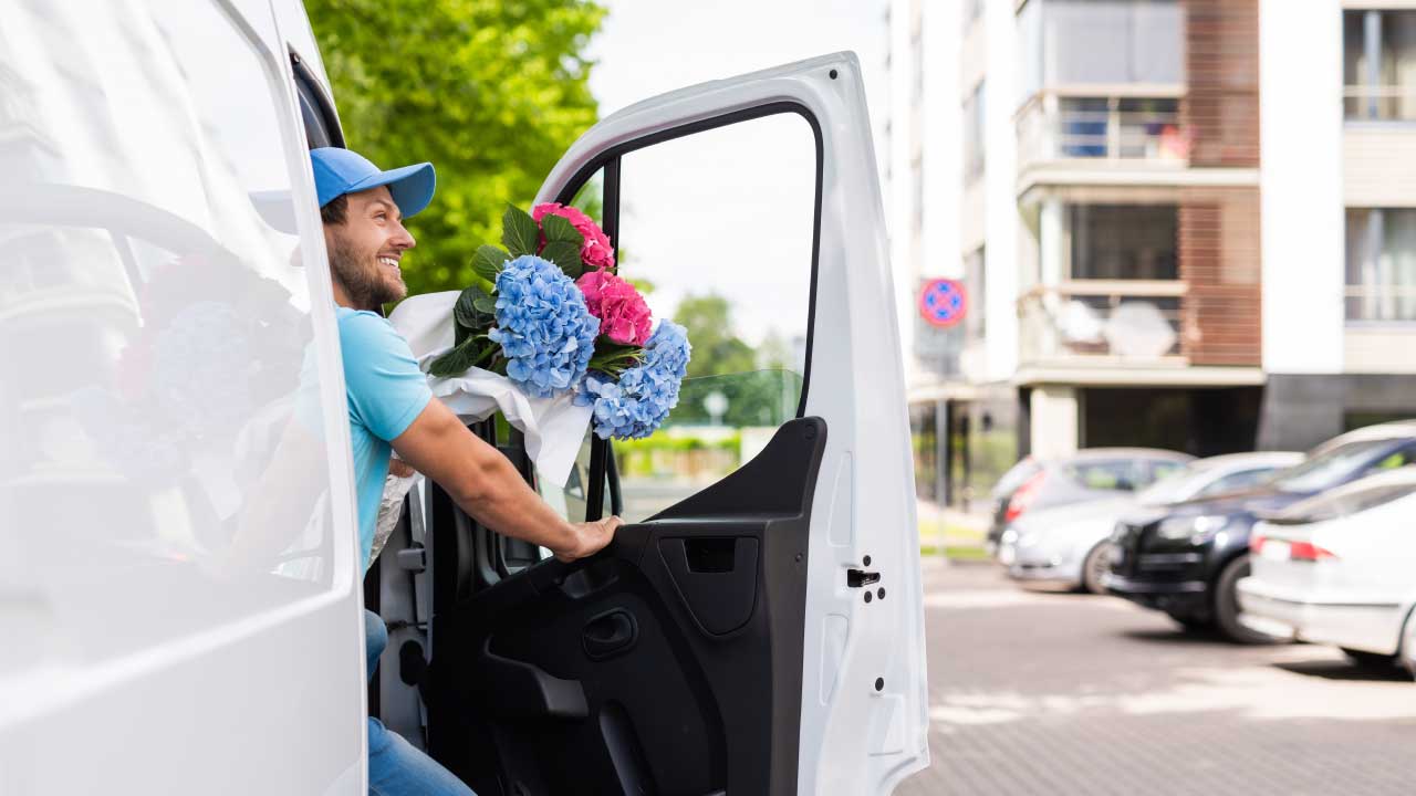 Man Getting Out Of Van