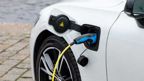 Electric Car Being Charged