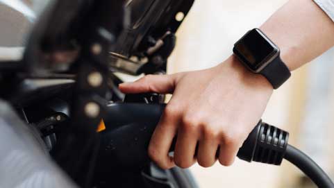 Electric Vehicle Being Charged