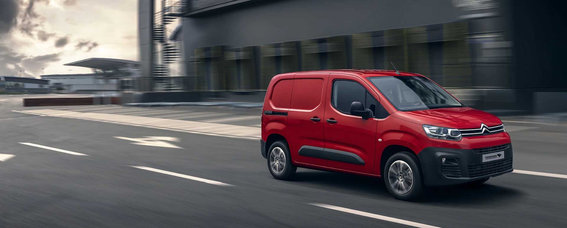 Red Citroen Van Driving