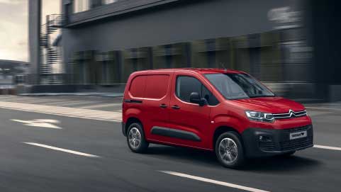 Red Citroen Van Driving