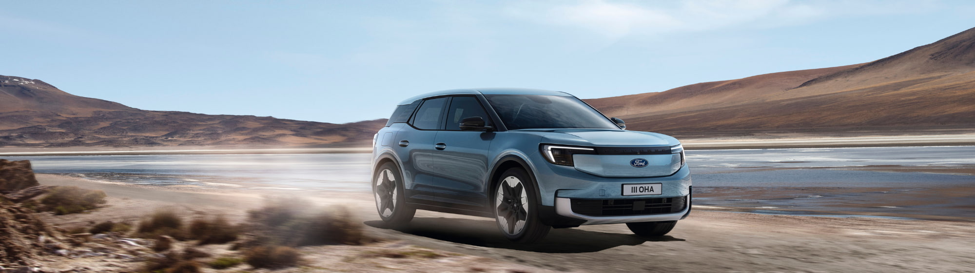 blue Ford electric vehicle